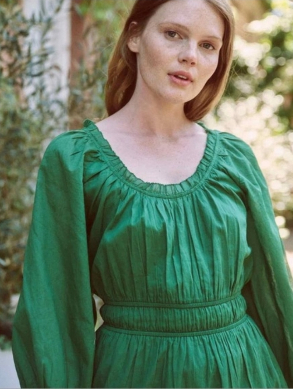 The GREAT. the moonstone dress in moss green, medium